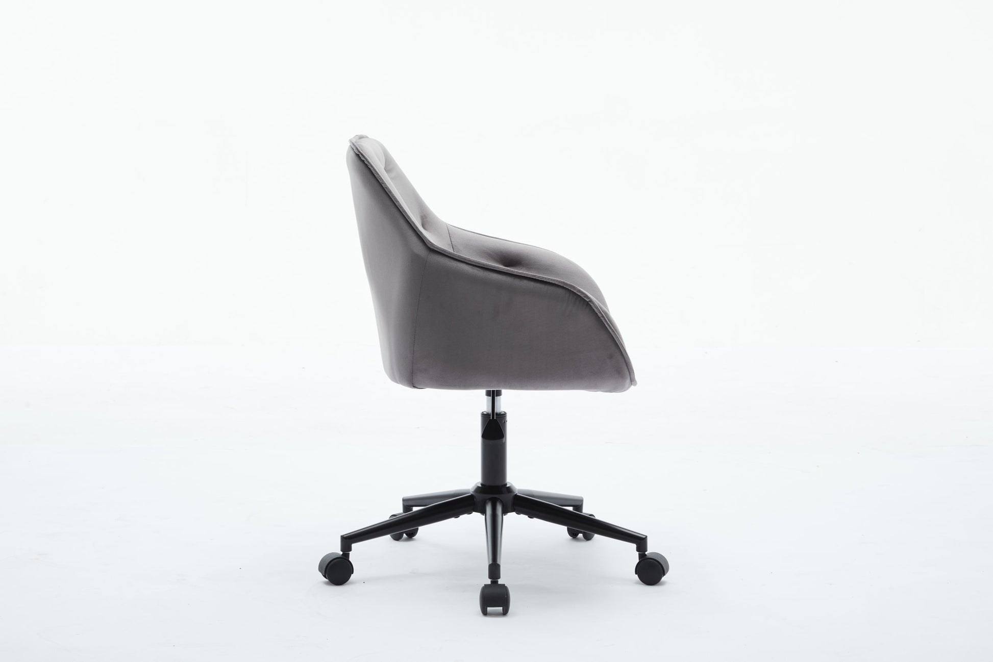 Velvet Home Office Chair, Modern Home Desk Chair With Wheelsvanity Chairs For Living Room, Bedroom,Study Room,Computer Chair Grey Fiber Foam And Polyester Fiber Pad Iron