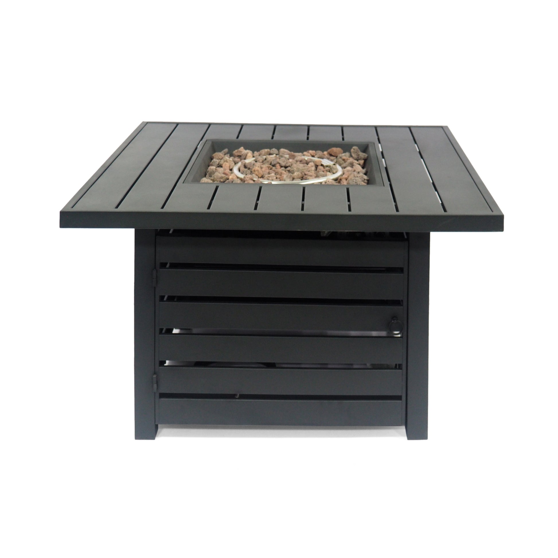 Square Iron Fire Pit 50000Btu Black Iron