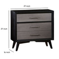 Contemporary Style Wooden Night Stand In Black And Gray Black Grey Wood