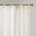 Yarn Dye Sheer Curtain Panel Pair 2 Pcs Window Panels Ivory Polyester