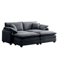 Two Seater Theater Sofa With 2 Footrest, 2 Seater Sofa With Ottoman For Small Living Spaces,Grey Corduroy Grey Corduroy 2 Seat
