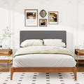 Grey Curved Adjustable Headboard Full Grey Linen