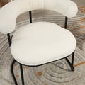 Coolmore Boucle Dining Chairs Set Of 2, Mid Century Modern Curved Backrest Chair, Round Upholstered Kitchen Chairs Beige Boucle Beige Foam Mdf Metal