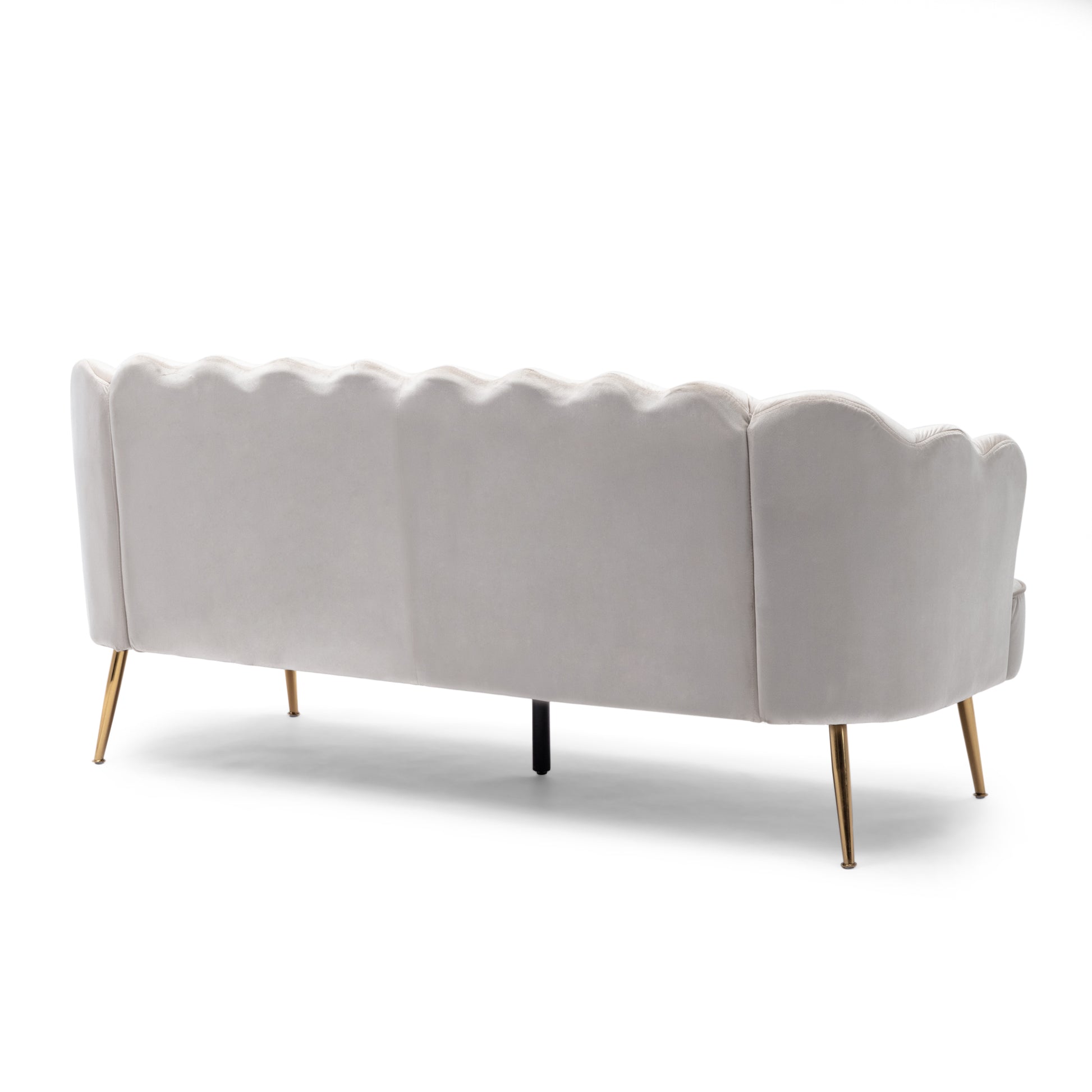 3 Seater Sofa Beige Velvet