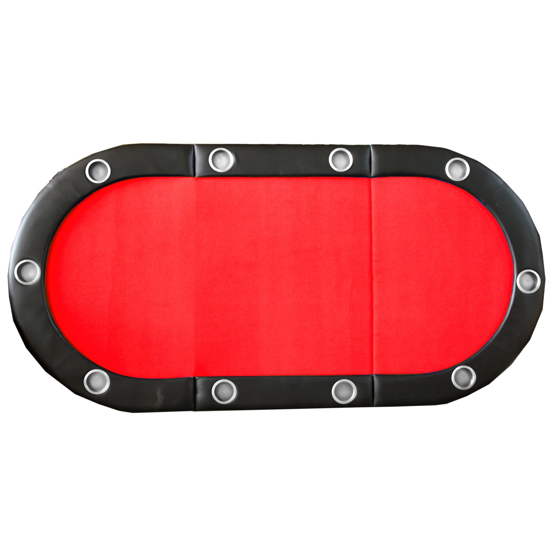 Folding Poker Table Top For 10 Players Tri Fold Texas Holdem Blackjack Casino Game Tabletop Red Red Primary Living Space Modern Mdf