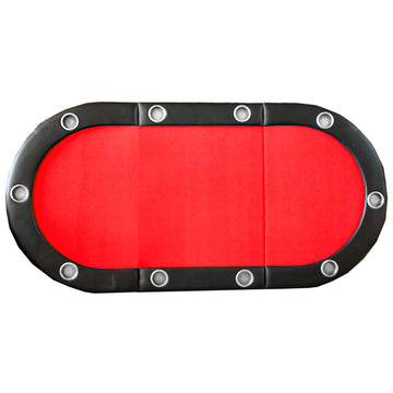 Folding Poker Table Top For 10 Players Tri Fold Texas Holdem Blackjack Casino Game Tabletop Red Red Primary Living Space Modern Mdf