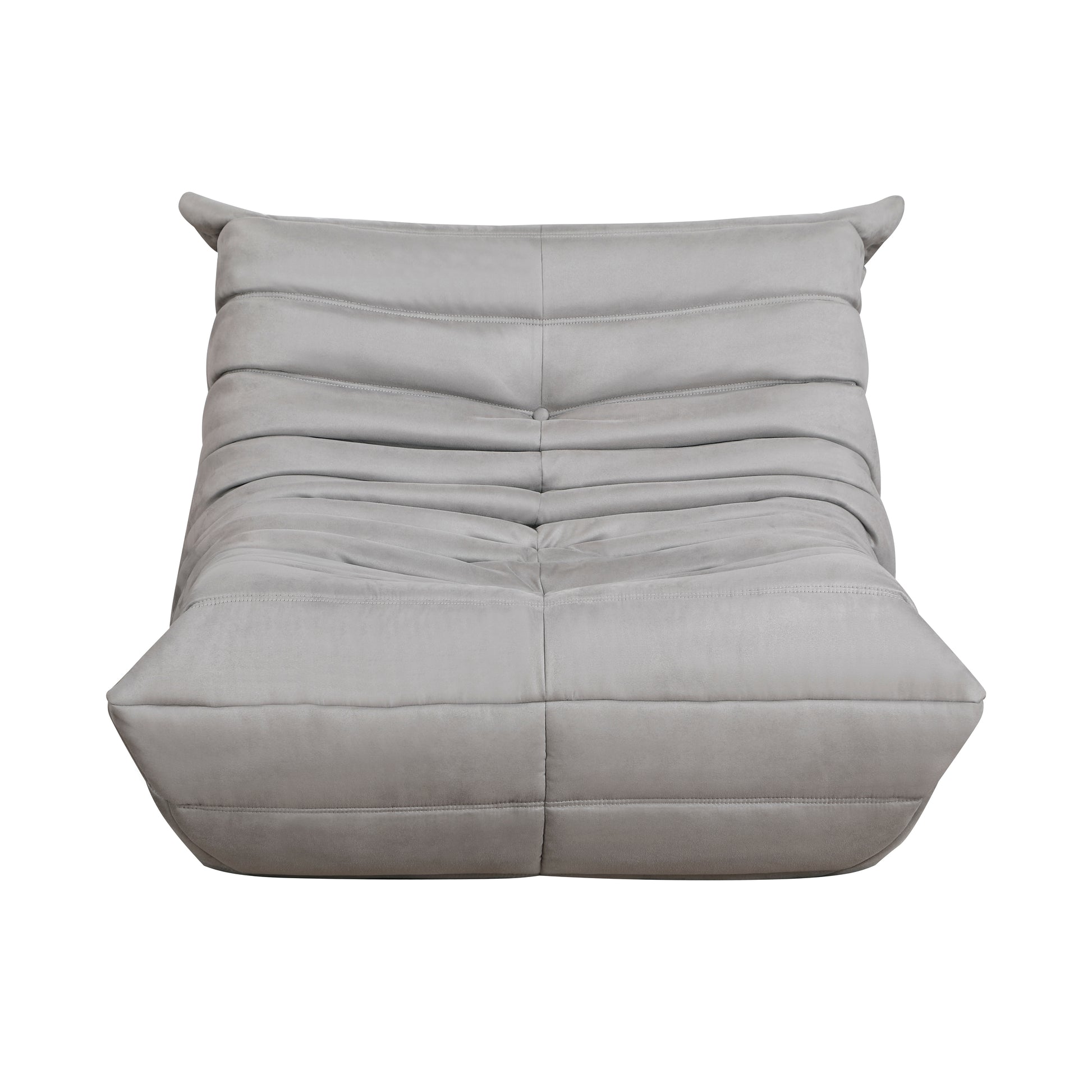 Luxury Accent Chair Button Tufted Detail Gray Microfiber Comfy Chair Living Room Furniture 1Pc Gray Primary Living Space Contemporary,Modern Microfiber
