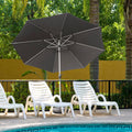 10Ft Patio Umbrella, Outdoor Table Umbrella With Push Button Tilt And Crank, Uv Protection Waterproof Market Sun Umbrella With 8 Sturdy Ribs For Garden, Deck, Backyard, Pool Gray Gray Round Uv Resistant Umbrellas Aluminium