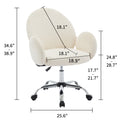 Ytt Rotating Office Chair With High Backrest Armrest, Wide Seat Round Armrest Office Chair With Wheels, Suitable For Living Room, Bedroom, Lounge, Home Office Beige Linen