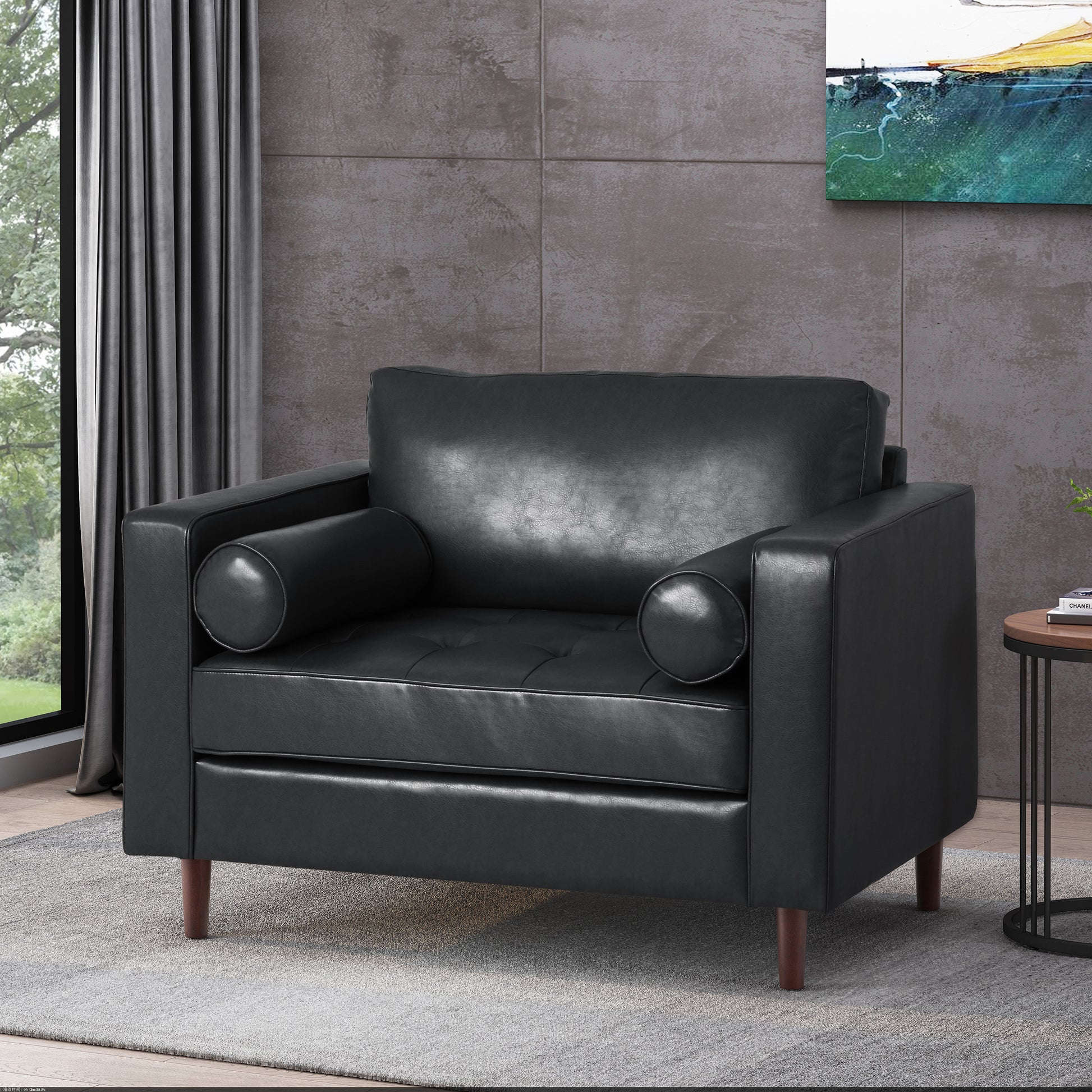 Club Chair Black Pu