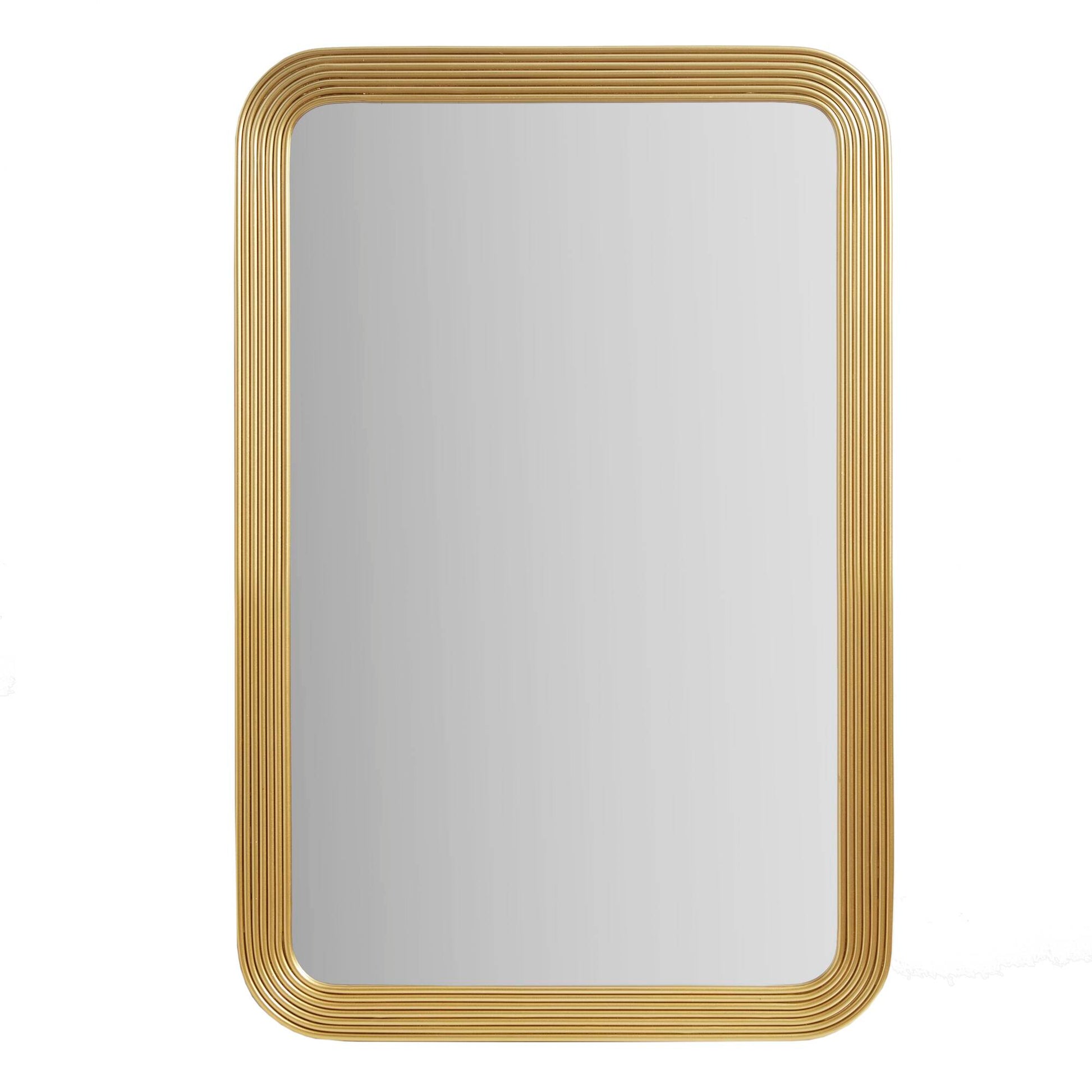 Rounded Rectangle Fluted Wall Mirror Gold See Below Gold Mirror