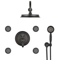 Matte Black Shower System With Handheld And 4 Body Sprays Matte Black Brass