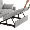 4 In1 Loveseat Sofa Bed With Armrests & Storage Pockets, Multi Function Tufted Pull Out Sofa Bed With Adjustable Backrest And Pillows, Convertible Loveseat Sofa Couch, Gray Gray Velvet Primary Living Space Medium Soft Tufted Back American