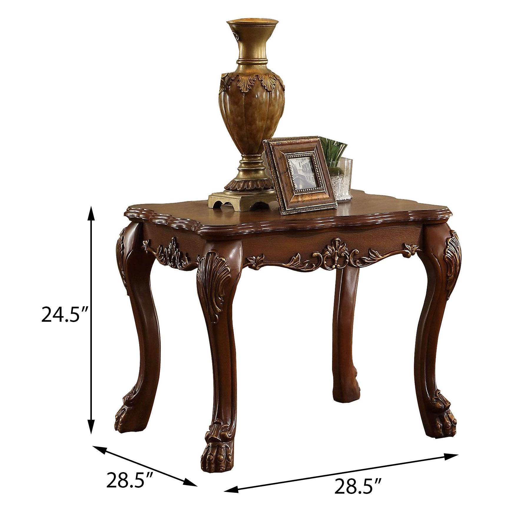 Cherry Oak Square End Table Brown Brown Primary Living Space Traditional Poplar Coffee & End Tables Square Wood Plastic