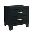 Carlos Black Nightstand Black Solid Wood Mdf