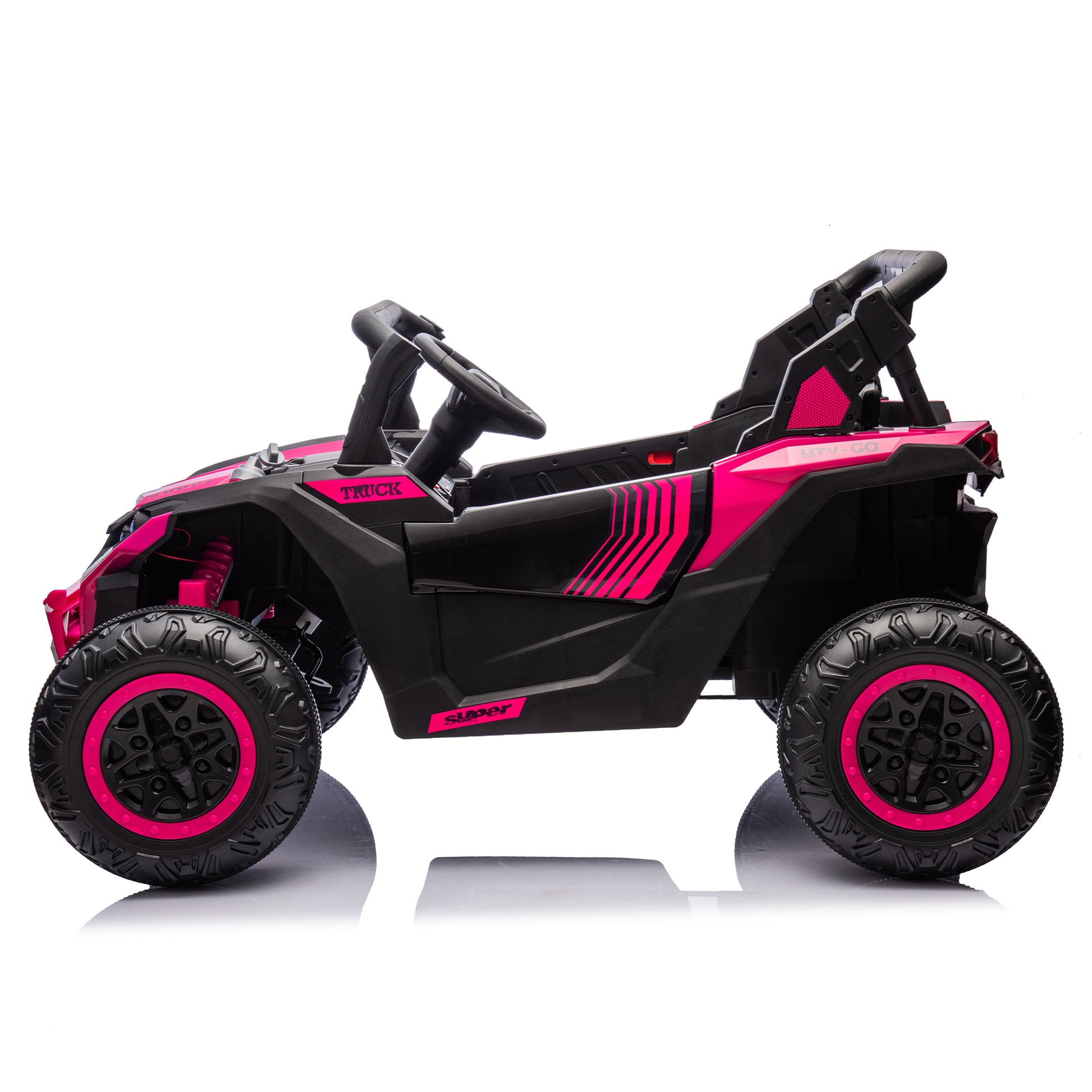 24V Two Seater Kids Ride On Utv W Parents Remote Control,Four Wheel Suspension,Slow Start,Large Wheel Design,Anti Collision Bar,Storage Space,Music,Usb,Bluetooth,Volume Control,Led Lights For Kids 3