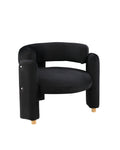 Accent Chair Black Fabric
