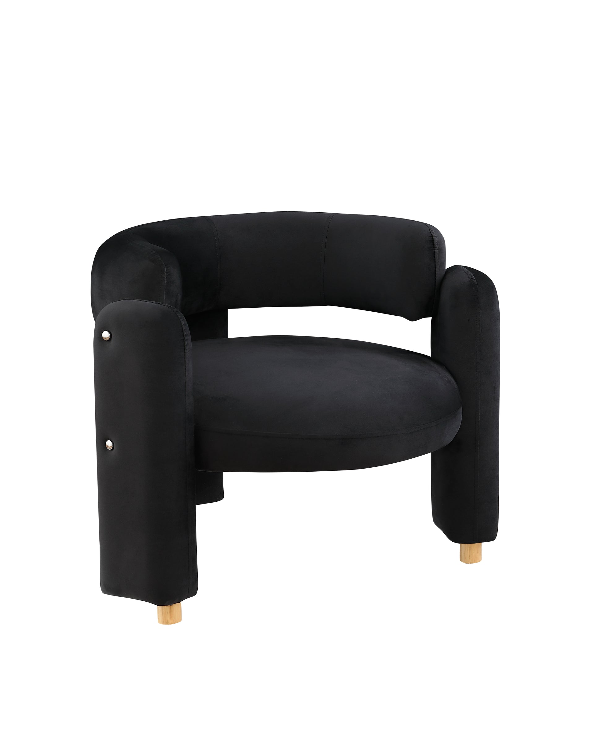 Accent Chair Black Fabric