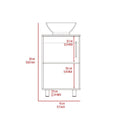 Single Bathroom Vanity, One Open Shelf, Single Door Cabinet, White White Solid Wood Mdf Engineered Wood