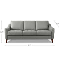 Ersa Leather Sofa Silver Grey Memory Foam Genuine Leather 3 Seat