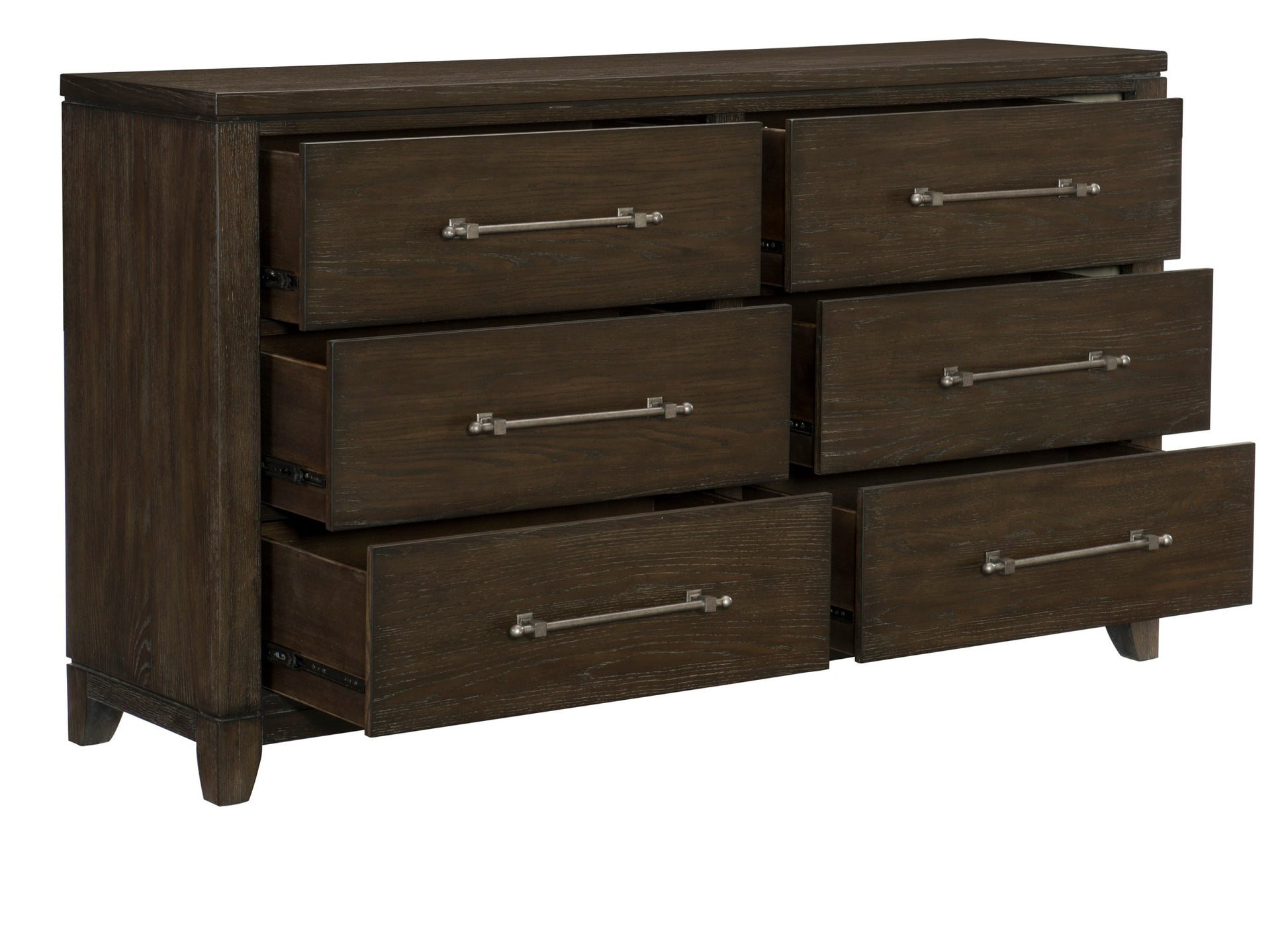 Contemporary Style Bedroom 1Pc Dresser Of 6 Drawers Dark Brown Finish Wooden Furniture Modern Look Dark Brown Bedroom Contemporary,Modern Wood