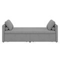Modern Upholstered Chaise Lounger Daybed Small Single Daybed With 2 Drawers, No Mattress Needed, Perfect For Living Rooms & Home Office, Linen Fabric, Gray Gray Linen