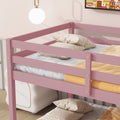 Twin Over Twin Floor Bunk Bed,Pink Twin Pink Pine