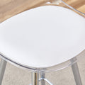 Modern And Comfortable Upholstered Bar Chairs, Metal Legs, Small Size Bar Chairs, Suitable For Part Of The Crowd, Stylish Design For Dining Room, Kitchen, Terrace And Living Room Chairs. White