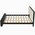 King Size Platform Bed Frame With Upholstery Headboard And Bookshelf In Footboard And Led Light Strips, Espresso King Espresso Solid Wood Mdf