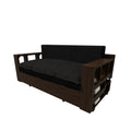 3 In 1 Convertible Sleeper Sofa Bed,Modern Velvet Loveseat Couch With Pull Out Bed,Small Beautiful Seat Futon Sofa Bed With Convertible Office Desk,Black Black Metal & Wood 2 Seat