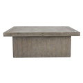 50 Inch Square Coffee Table, Concrete Laminated Surface, Distressed Gray Gray Wood