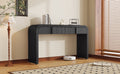 Unique Modern Rounded And Smooth Surface Console Table With 2 Drawers For Living Room And Entryway Black Black Primary Living Space Drawers Glossy Mdf