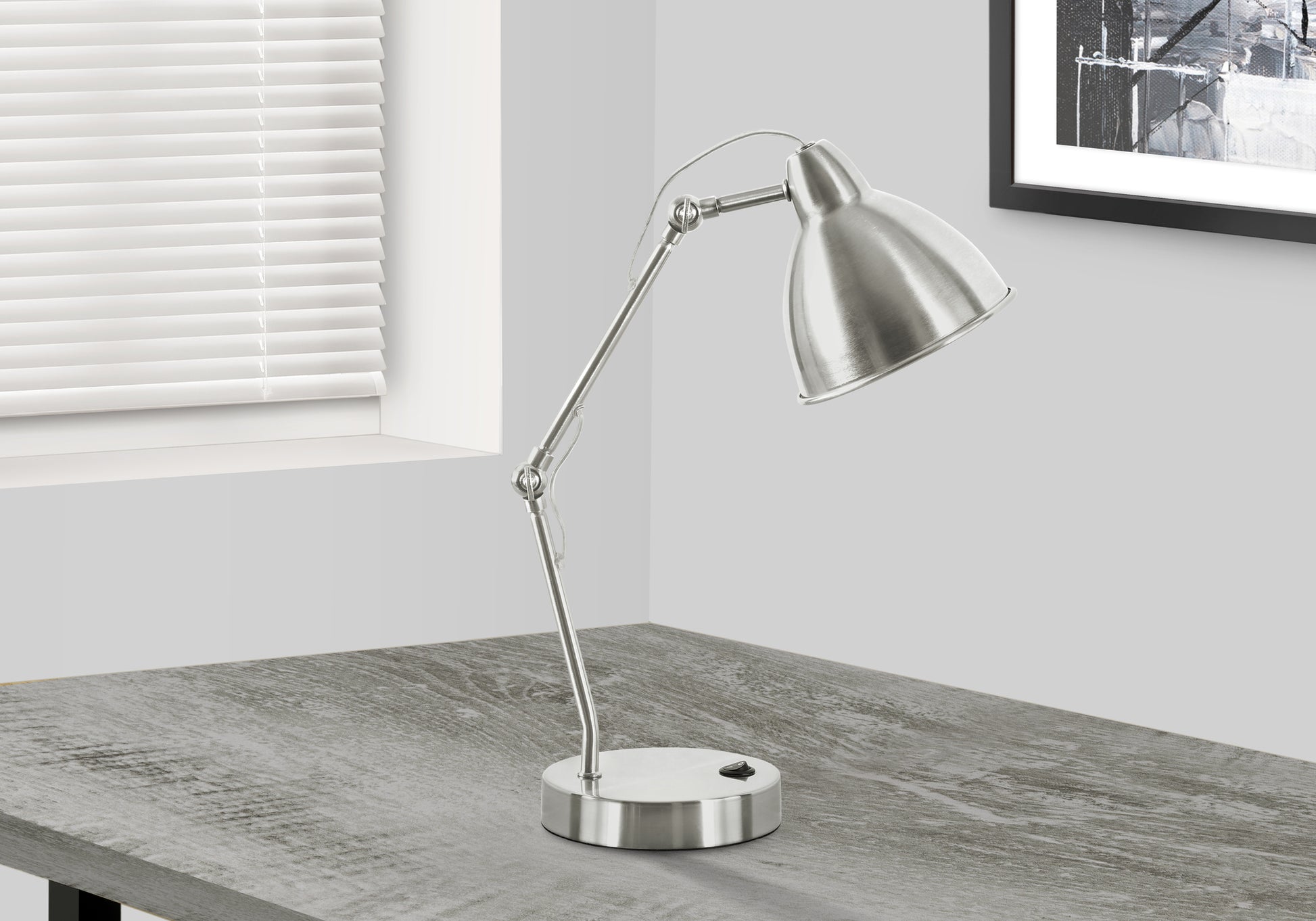 Lighting, 17"H, Table Lamp, Usb Port Included, Nickel Metal, Nickel Shade, Modern Silver Metal