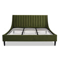 Aspen Vertical Tufted Headboard Platform Bed Set, King, Olive Green Performance Velvet King Olive Green Wood Foam Velvet Velvet