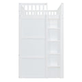 Twin Size House Loft Bed With Ladder And Wardrobe White Twin White Solid Wood