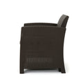 Outdoor Faux Wicker Rattan Style Chat Set With Water Resistant Cushions, 4 Pcs Set, Brown Mix Beige Brown Beige Fabric