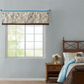 Embroidered Window Valance Blue 50X18
