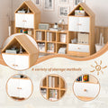 Versatile Children'S Bookshelf With House Shaped Design, Multi Functional Storage For Books And Toys, Adjustable Placement, Durable Kids Organizer For Playroom Or Bedroom Easy Assembly & Safe For