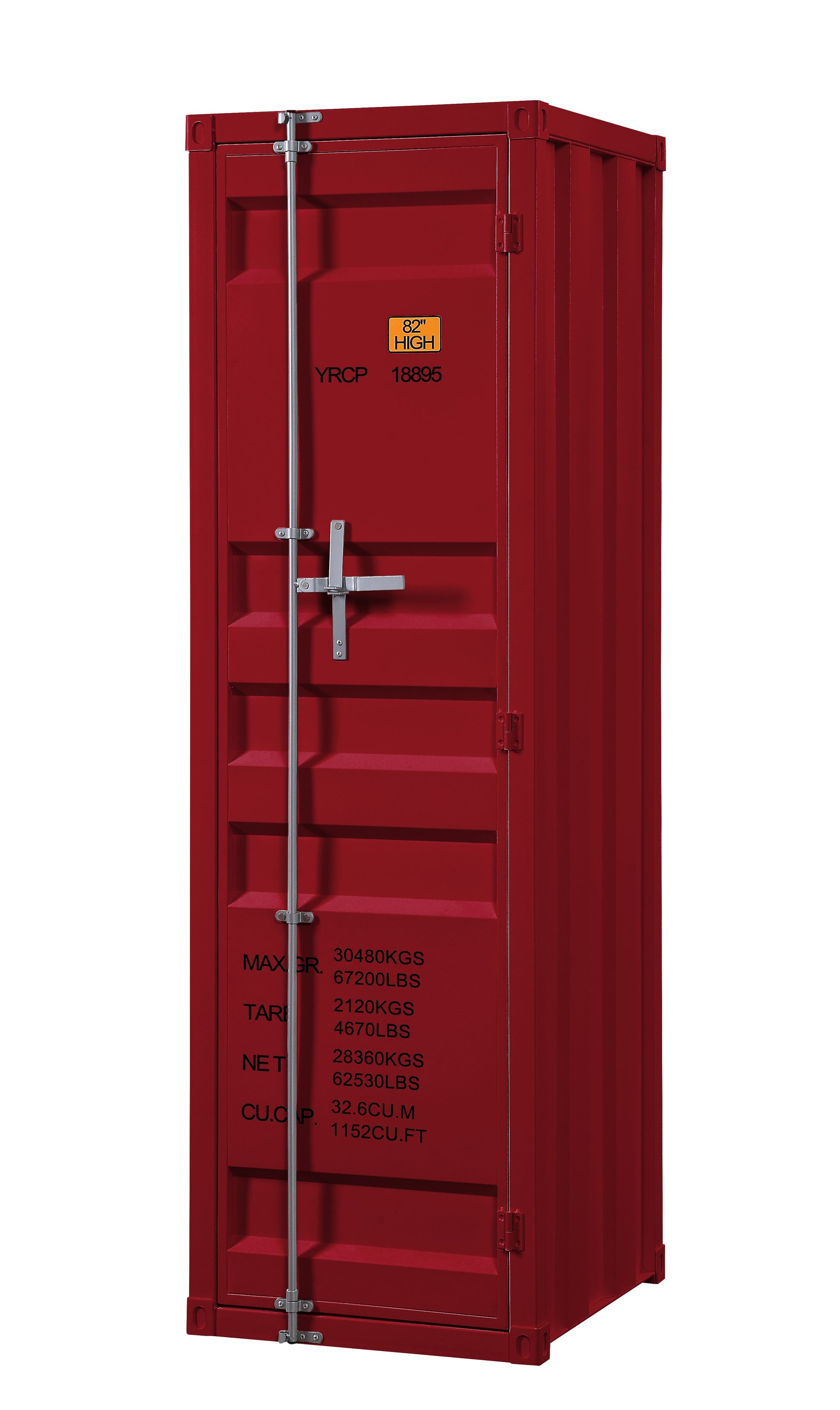 Red 1 Door Wardrobe With Container Lock Red Bedroom Iron