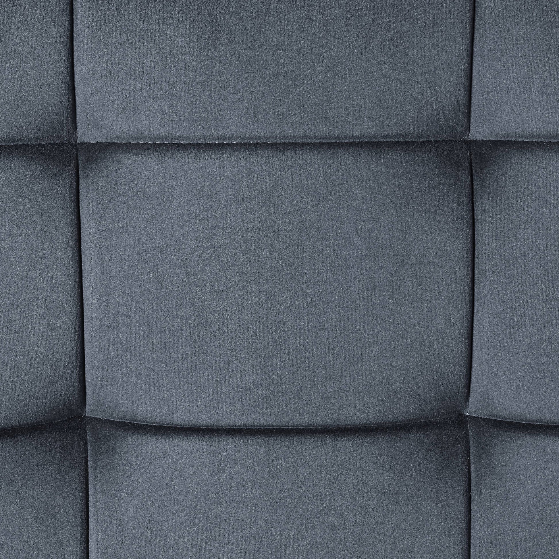 Grey And Sandy Grey Rectangle Ottoman Grey Velvet Primary Living Space Solid Grey Rectangle Fabric Metal