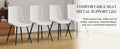Table And Chair Set, Textured Top In Vintage Wood Color, Black Metal Legs. Dining Chair With White Faux Leather Backrest Cushion With Black Metal Legs. Wood Seats 8 Mdf Metal