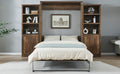 Queen Size Half Self Close And Open Murphy Bed With 2 Side Cabinet Storage Shelf, Cabinet Space Saving Bed Perfect For Guest Room, Bed Room, Guest Room, Home Office, Brown Box Spring Not Required Queen Brown Wood Brown Pine Murphy Solid Wood Mdf