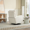 Jiada Upholstered Swivel Glider.Flannel Fabric.Rocking Chair For Nursery In Beige.Modern Style One Left Bag Beige Primary Living Space Foam Fabric Metal