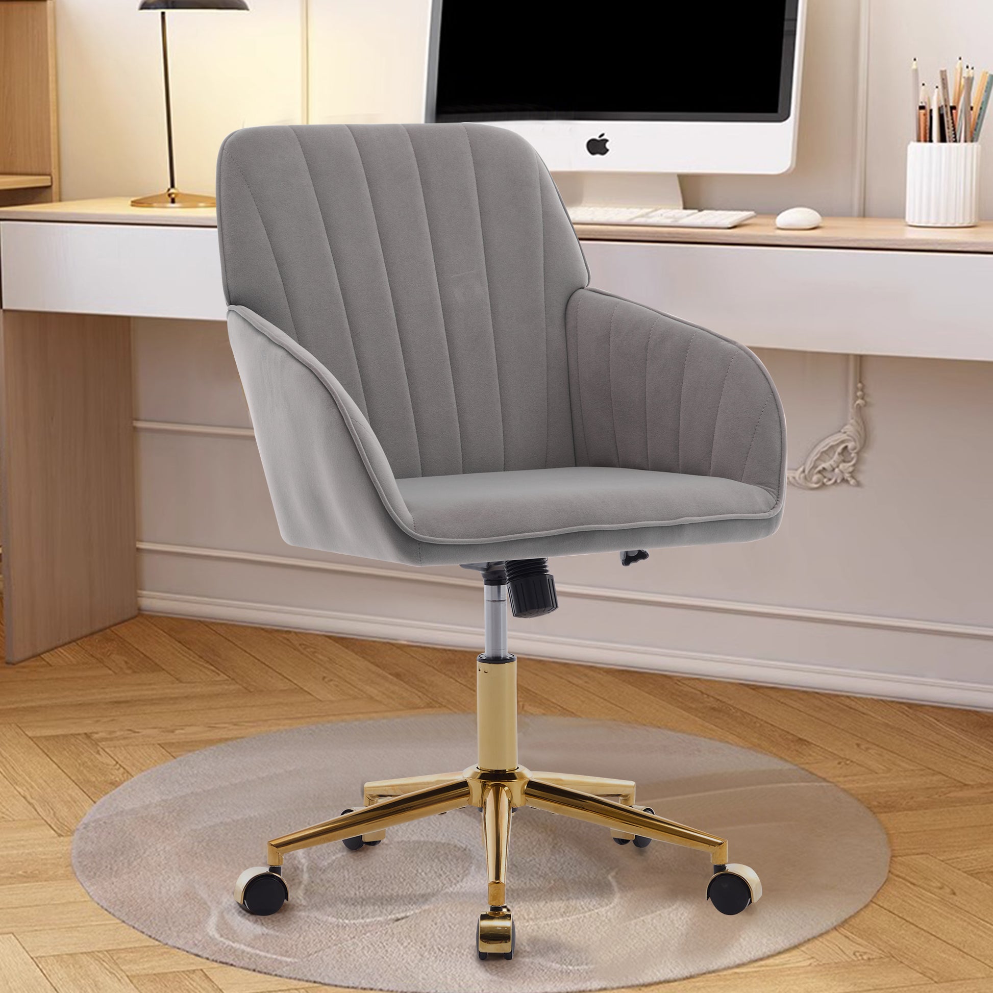 Ty Office Chair Gray Velvet