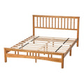 Queen Size Elegant Style Wooden Platform Bed Frame With Headboard,No Need Box Spring,Easy Assembly Queen Oak Rubber Wood