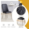 4 Modern Dining Chairs, Smooth Pu Leather Backrest And Silver Toned Metal Legs For A Comfortable Home Experience For Kitchens, Bedrooms And Offices. Black Pu