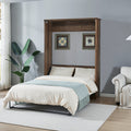 Full Size Half Self Close And Open Murphy Bed Cabinet Space Saving Bed Perfect For Guest Room, For Bed Room, Guest Room, Home Office, Brown Box Spring Not Required Full Brown Wood White Pine Murphy Pine