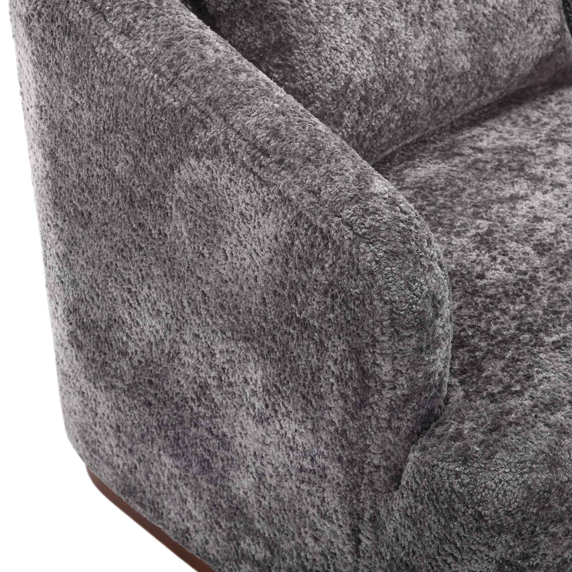 Coolmore Swivel Barrel Chair, Comfy Round Accent Sofa Chair For Living Room, 360 Degree Swivel Barrel Club Chair, Leisure Arm Chair For Nursery, Hotel, Bedroom, Office, Lounge Gray Gray Primary Living Space Foam Chenille