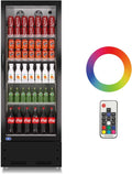 16.5 Cu. Ft Commerical Merchandiser Refrigerator, Reach In Beverage Cooler With Led Lightning For Shop Restaurant Bar, Etl Approved, Black Antique Dark Grey,Black Steel
