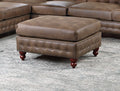 Dark Coffee 4Pc Sectional Set 3X Reversible Loveseat Chaise And 1X Ottoman Tufted Couch Pillows Dark Coffee Faux Leather Wood Primary Living Space Tight Back Contemporary,Luxury,Traditional Modular